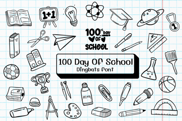 100 Day of School Font - Featured Image