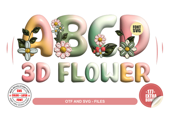 3D Flower Font Font - Featured Image