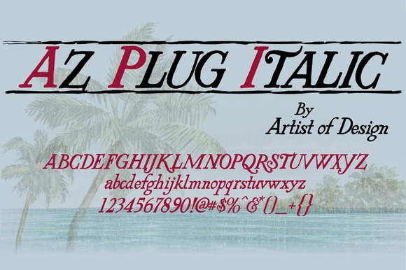 AZ Plug Italic Font - Featured Image