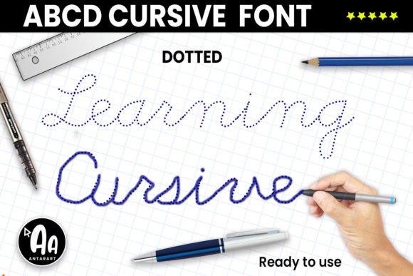 Abcd Cursive Dotted Font - Featured Image