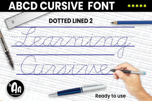 Abcd Cursive Dotted Lined2 Font - Featured Image