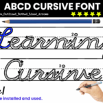 Abcd Cursive Outline Dotted Arrows Lined Font - Featured Image