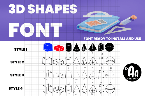 Abcd Ref 3d Shapes Font - Featured Image