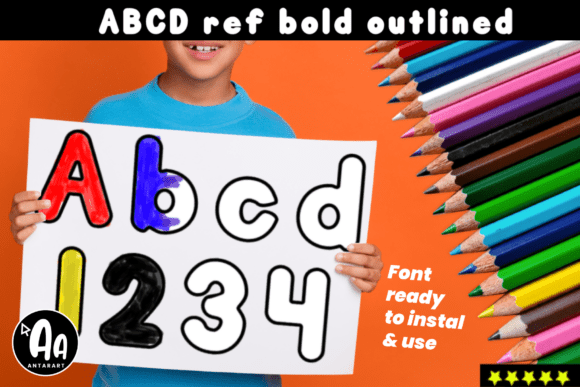 Abcd Ref Bold Outlined Font - Featured Image