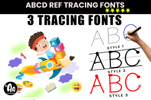 Abcd Ref Tracing Lined Font - Featured Image