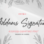 Addams Signature Font - Featured Image