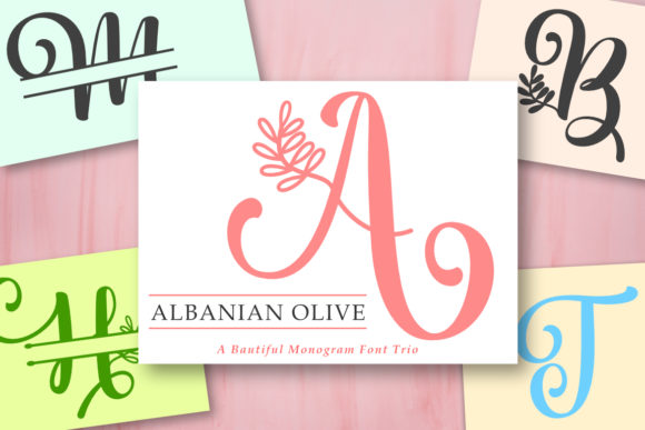 Albanian Olive Monogram Font - Featured Image