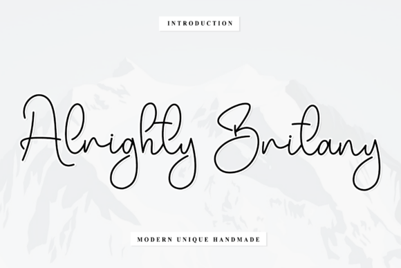 Alrighty Britany Font - Featured Image