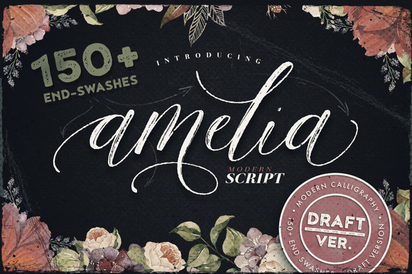 Amelia Script - Draft Version Font - Featured Image