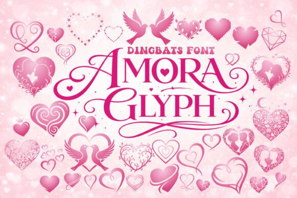 Amora Glyph Font - Featured Image