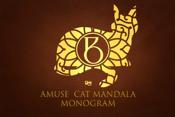 Amuse Cat Mandala Monogram Font - Featured Image