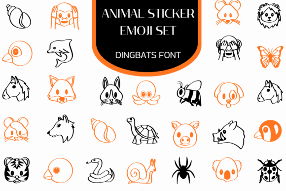 Animal Sticker Emoji Set Font - Featured Image