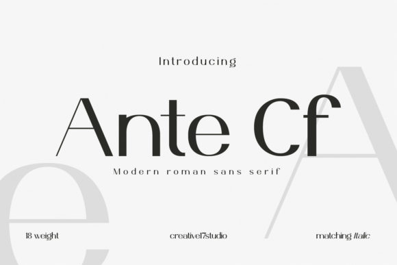 Ante Cf Font - Featured Image
