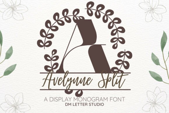 Avelynne Split Monogram Font - Featured Image