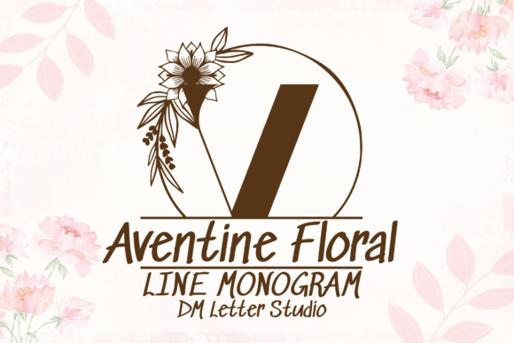 Aventine Floral Line Monogram Font - Featured Image