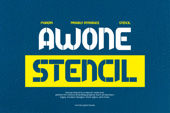 Awone Stencil Font - Featured Image