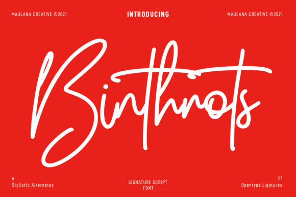 Binthrots Script Font - Featured Image