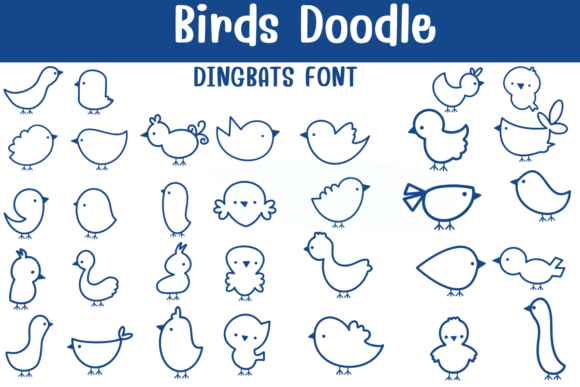 Birds Doodle Font - Featured Image