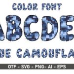 Blue Camouflage Font - Featured Image