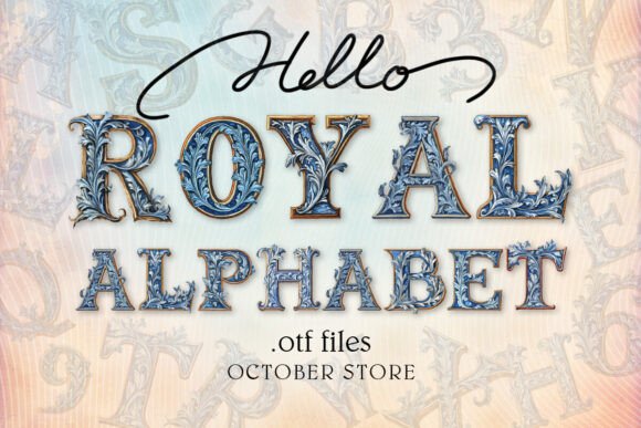 Blue Royal Alphabet Font - Featured Image