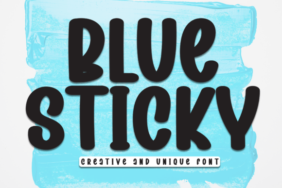 Blue Sticky Font - Featured Image