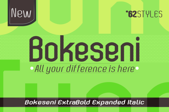 Bokeseni ExtraBold Expanded Italic Font - Featured Image