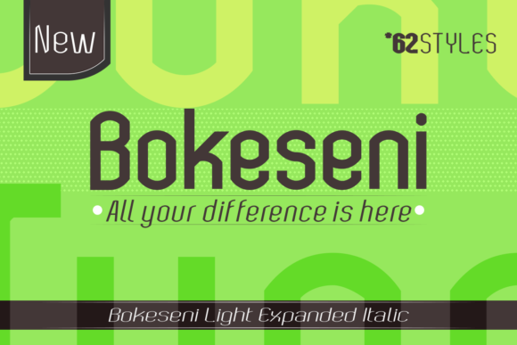 Bokeseni Light Expanded Italic Font - Featured Image
