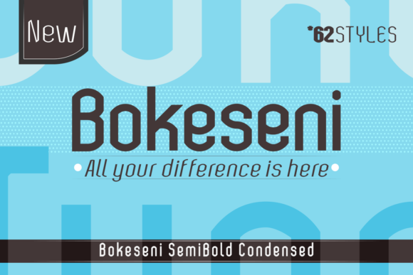 Bokeseni SemiBold Condensed Font - Featured Image