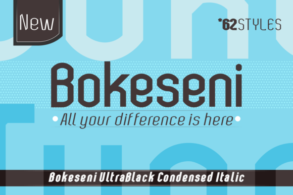 Bokeseni UltraBlack Condensed Italic Font - Featured Image