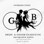 Bride & Groom Silhouette Monogram Font - Featured Image