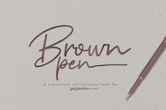 Brown Pen Script Font - Featured Image
