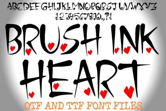 Brush Ink Heart Font - Featured Image