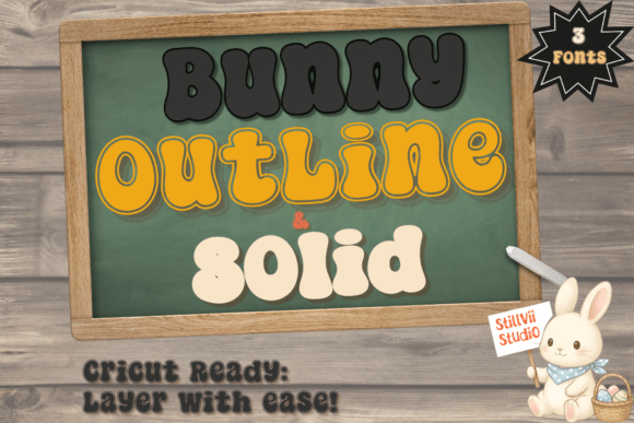Bunny Outline Solid Trio Font - Featured Image