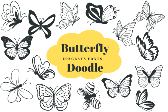 Butterfly Doodle Font - Featured Image