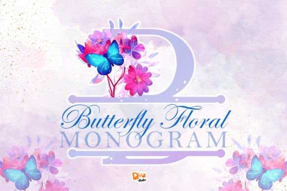 Butterfly Floral Monogram Font - Featured Image