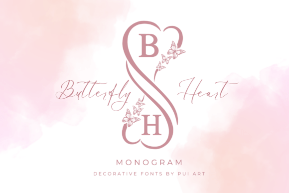Butterfly Heart Monogram Font - Featured Image