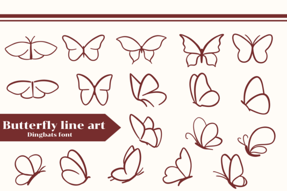 Butterfly Line Art Font - Featured Image