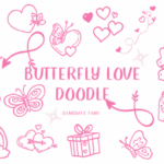 Butterfly Love Doodle Font - Featured Image