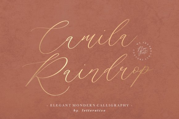 Camila Raindrop Font - Featured Image