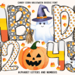 Candy Corn Halloween Doodle Font - Featured Image