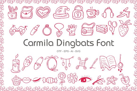Carmila Dingbats Font - Featured Image