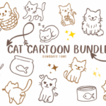Cat Cartoon Bundle Font - Featured Image