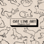 Cat Line Art Font - Featured Image