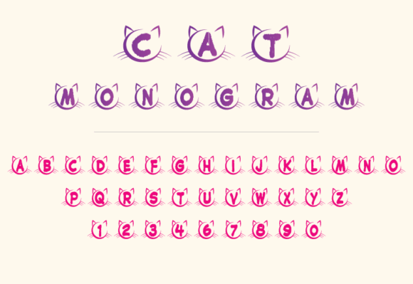 Cat Monogram Font - Featured Image