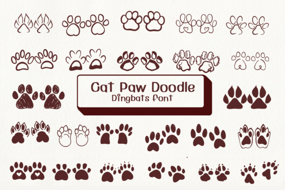 Cat Paw Doodle Font - Featured Image