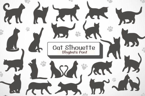 Cat Sihouette Font - Featured Image